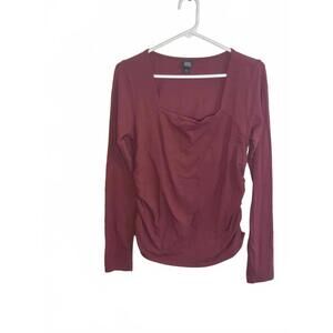 Wild Fable Long Sleeve Burgundy Top Size Large